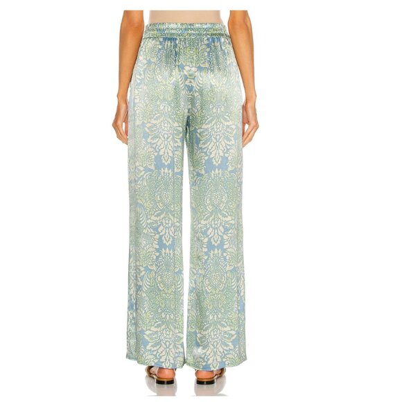 Alexis Blue and Green Damask Patterned Kaloni Pants Size S - Picture 2 of 14